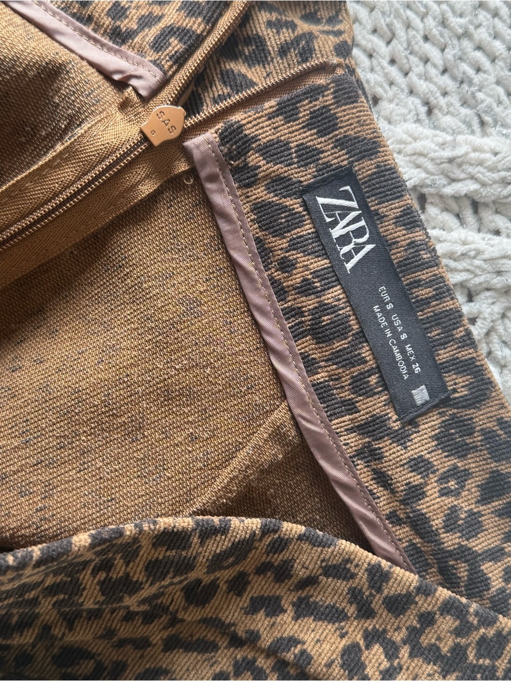 Zara Leopard Print Ruffle-Hem Mini Skirt - Brown/Black - Picture 4 of 4